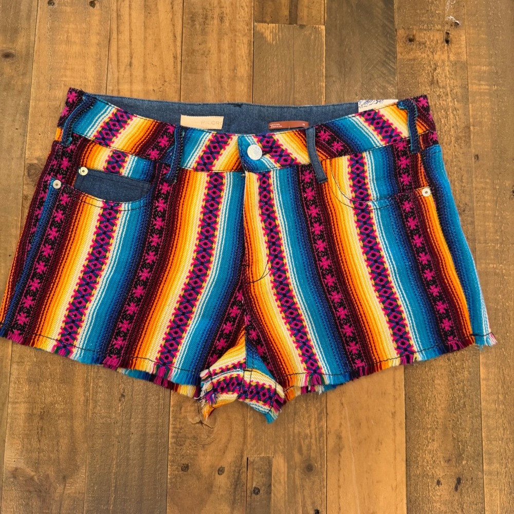 Pilcro and the Letterpress Serape Striped Woven Shorts Multi Color Size 28